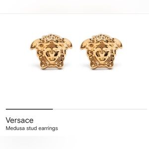 Versace Brass Medusa Head Earrings